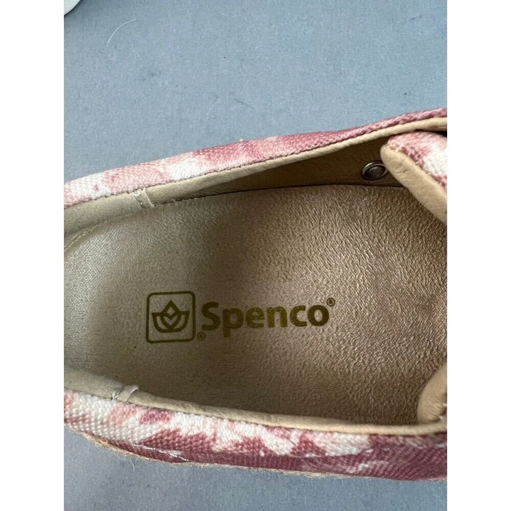 Spenco Malibu Womens 7D Pink Tan Tie Dye Espadrille Slip-On Sneakers Orthopedic